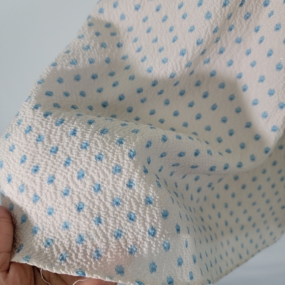 Rebecca Taylor Ikat Sleeveless Polkadot Wrap Dress Sz 2 White/Blue Ruffle - Picture 9 of 12